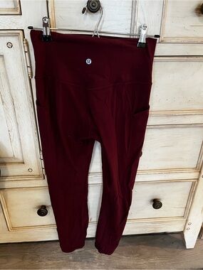 lululemon athletica Burgundy High-Rise Pocket Leggings